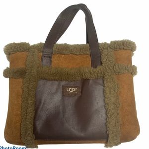 UGG Brown Shearling Suede Leather Bag
